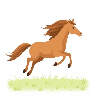 رسم توضيحي لكلمة horse