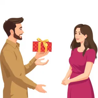 رسم توضيحي لكلمة gift