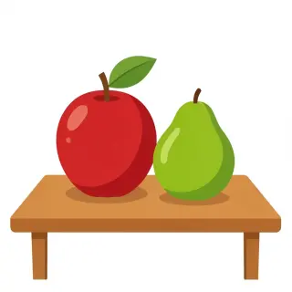 رسم توضيحي لكلمة apple