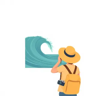 رسم توضيحي لكلمة tourist