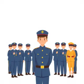 رسم توضيحي لكلمة cadet