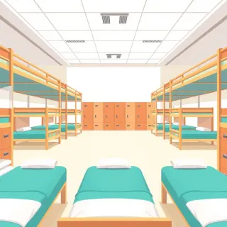 رسم توضيحي لكلمة dorm