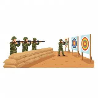 رسم توضيحي لكلمة firing range