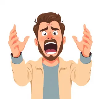 رسم توضيحي لكلمة yell