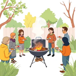 رسم توضيحي لكلمة barbecue