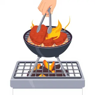 رسم توضيحي لكلمة barbecue
