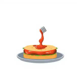 رسم توضيحي لكلمة catsup