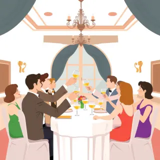 رسم توضيحي لكلمة celebration
