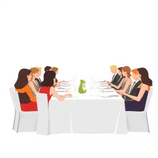 رسم توضيحي لكلمة luncheon