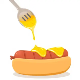 رسم توضيحي لكلمة mustard