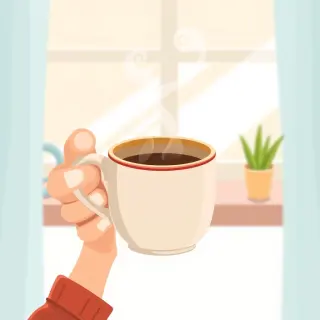 رسم توضيحي لكلمة coffee