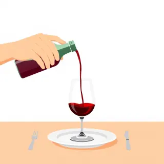 رسم توضيحي لكلمة wine