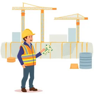 رسم توضيحي لكلمة earn