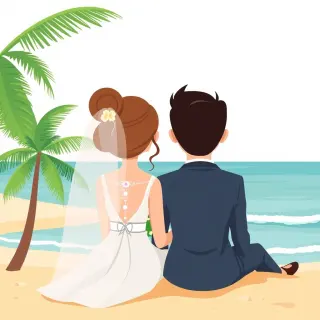 رسم توضيحي لكلمة honeymoon