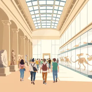 رسم توضيحي لكلمة museum