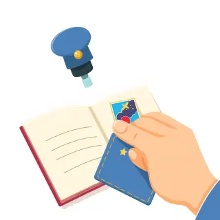 رسم توضيحي لكلمة visa