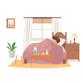 رسم توضيحي لكلمة bed rest