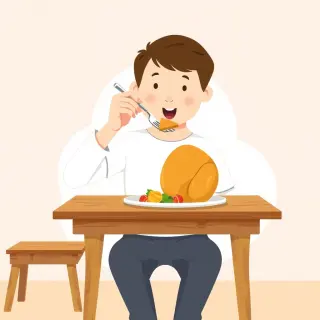 رسم توضيحي لكلمة eat