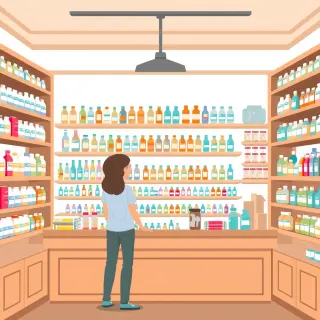 رسم توضيحي لكلمة pharmacy