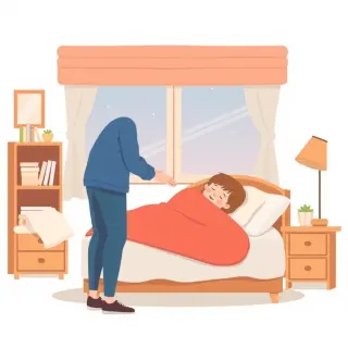 رسم توضيحي لكلمة look after