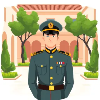 رسم توضيحي لكلمة commissioned officer