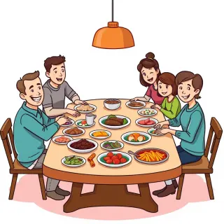 رسم توضيحي لكلمة meal