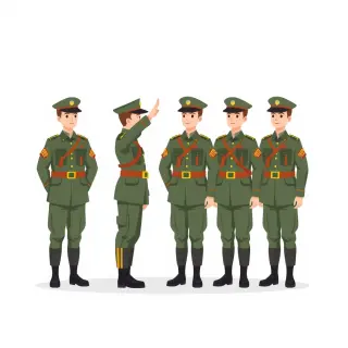 رسم توضيحي لكلمة salute