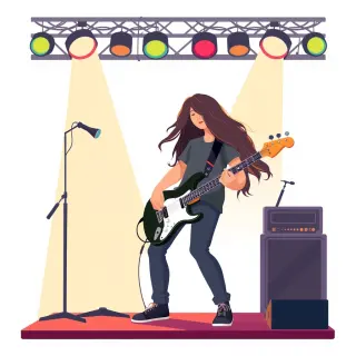 رسم توضيحي لكلمة rock music