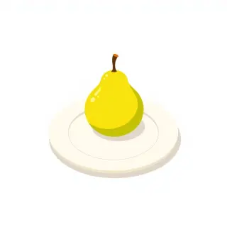 رسم توضيحي لكلمة pear