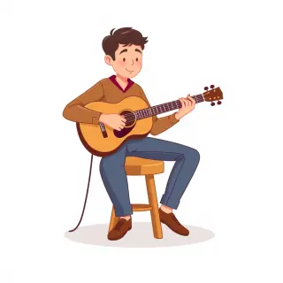 رسم توضيحي لكلمة guitar