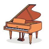 رسم توضيحي لكلمة piano
