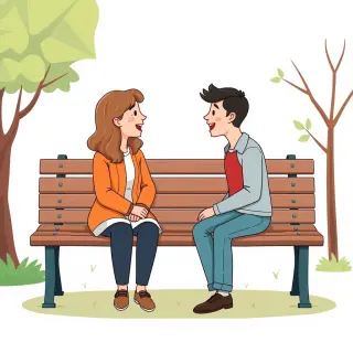 رسم توضيحي لكلمة talk