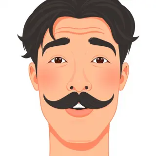 رسم توضيحي لكلمة mustache