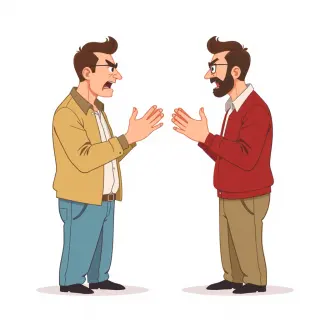 رسم توضيحي لكلمة argue