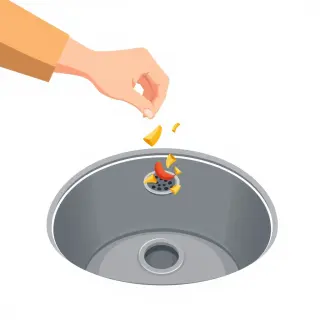 رسم توضيحي لكلمة garbage disposal