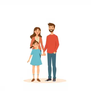 رسم توضيحي لكلمة daughter