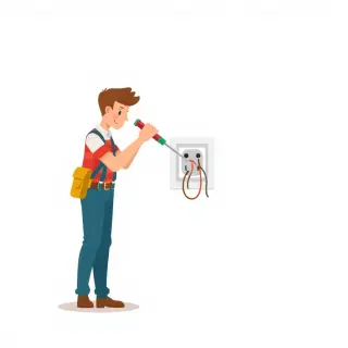 رسم توضيحي لكلمة electrician