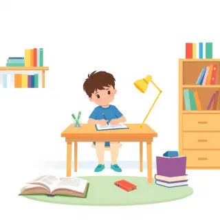 رسم توضيحي لكلمة homework