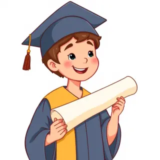 رسم توضيحي لكلمة graduate