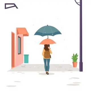 رسم توضيحي لكلمة drizzle
