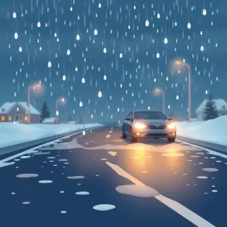 رسم توضيحي لكلمة sleet