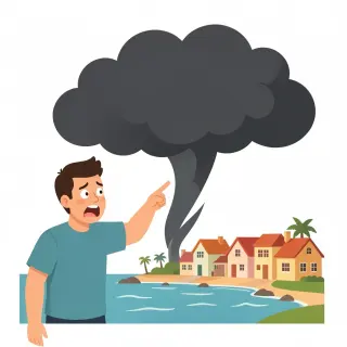 رسم توضيحي لكلمة warn