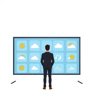 رسم توضيحي لكلمة weatherman