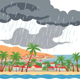 رسم توضيحي لكلمة hurricane