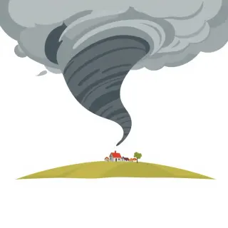 رسم توضيحي لكلمة tornado