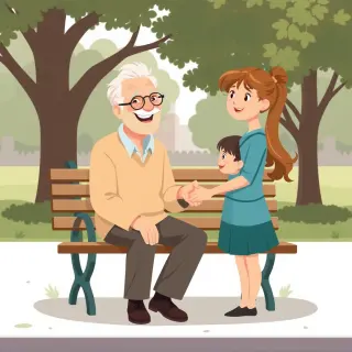 رسم توضيحي لكلمة granddaughter
