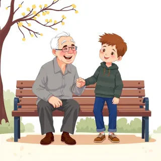 رسم توضيحي لكلمة grandson