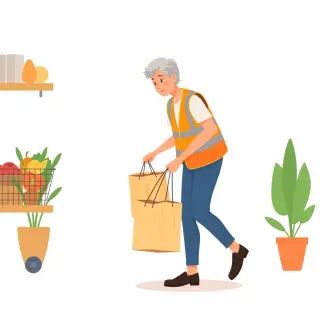 رسم توضيحي لكلمة volunteer