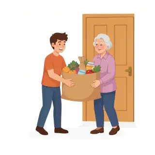 رسم توضيحي لكلمة volunteer