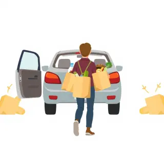 رسم توضيحي لكلمة groceries